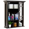 Bathroom Vanity Mirror Wall Storage Cabinet - Espresso