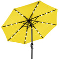 Solar LED Lighted Patio Umbrella w/ Tilt Adjustment, UV-Resistant - 10ft - Yellow