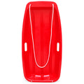 Kids Outdoor Plastic Toboggan Snow Sled Board w/ Pull Rope, Handles - 35in - Red