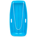 Kids Outdoor Plastic Toboggan Snow Sled Board w/ Pull Rope, Handles - 35in - Blue