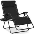 Oversized Reclining Zero Gravity Chair Lounger w/ Cup Holder, Pillow - Black