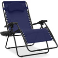 Oversized Reclining Zero Gravity Chair Lounger w/ Cup Holder, Pillow - Navy