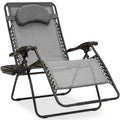 Oversized Reclining Zero Gravity Chair Lounger w/ Cup Holder, Pillow - Gray