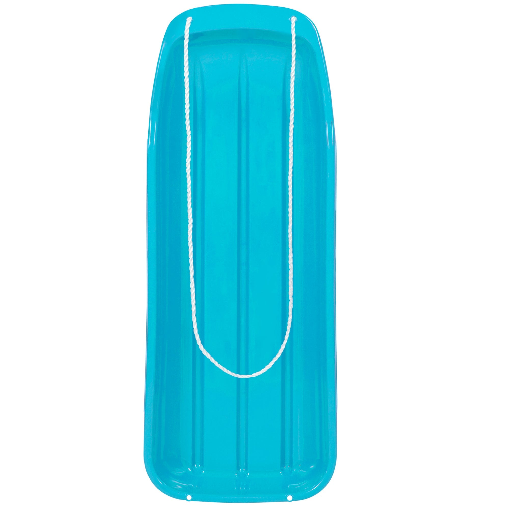 48in Kids Toboggan Snow Sled Board w/ Pull Rope, Curved Edges - Ice Blue