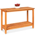 2-Shelf Wooden Console Table Storage Organizer w/ Natural Finish - 48in - Natural