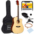 Full Size Beginner Acoustic Guitar Set with Case, Strap, Capo - 41in - Natural