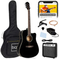 Beginner Acoustic Electric Cutaway Guitar Set w/ Gig Bag, Strap - 41in - Black