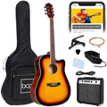Beginner Acoustic Electric Cutaway Guitar Set w/ Gig Bag, Strap - 41in - Sunburst
