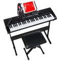 61-Key Beginners Electronic Keyboard Piano Set w/ 3 Modes, Microphone - Black
