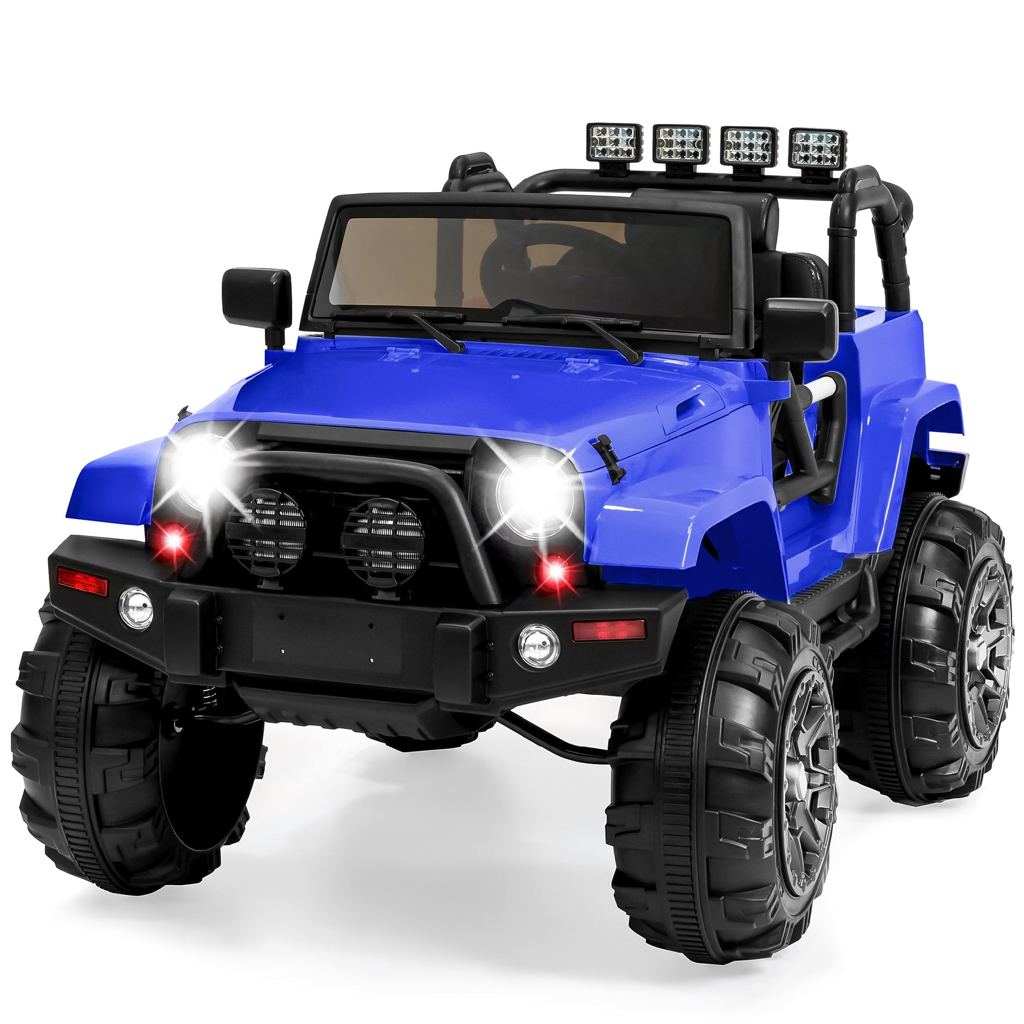 Jumbo 12V Kids Electric Ride On Car with Parent Remote, Seat Harness - Blue