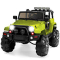 Jumbo 12V Kids Electric Ride On Car with Parent Remote, Seat Harness - Green