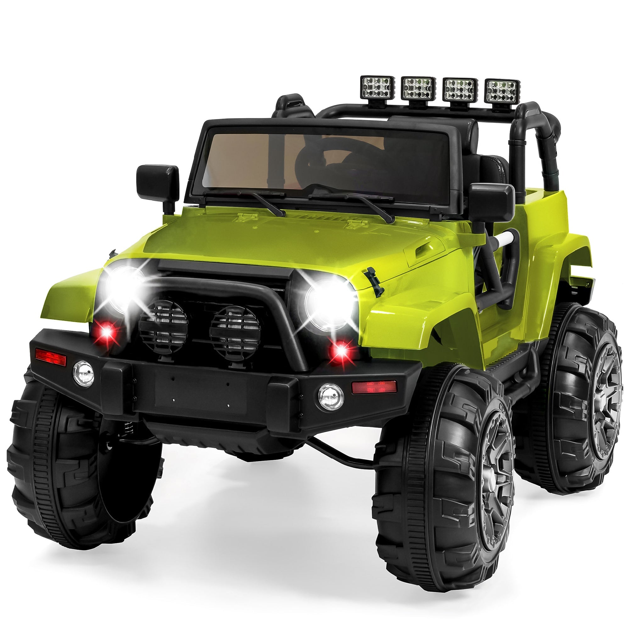Jumbo 12V Kids Electric Ride On Car with Parent Remote, Seat Harness - Green
