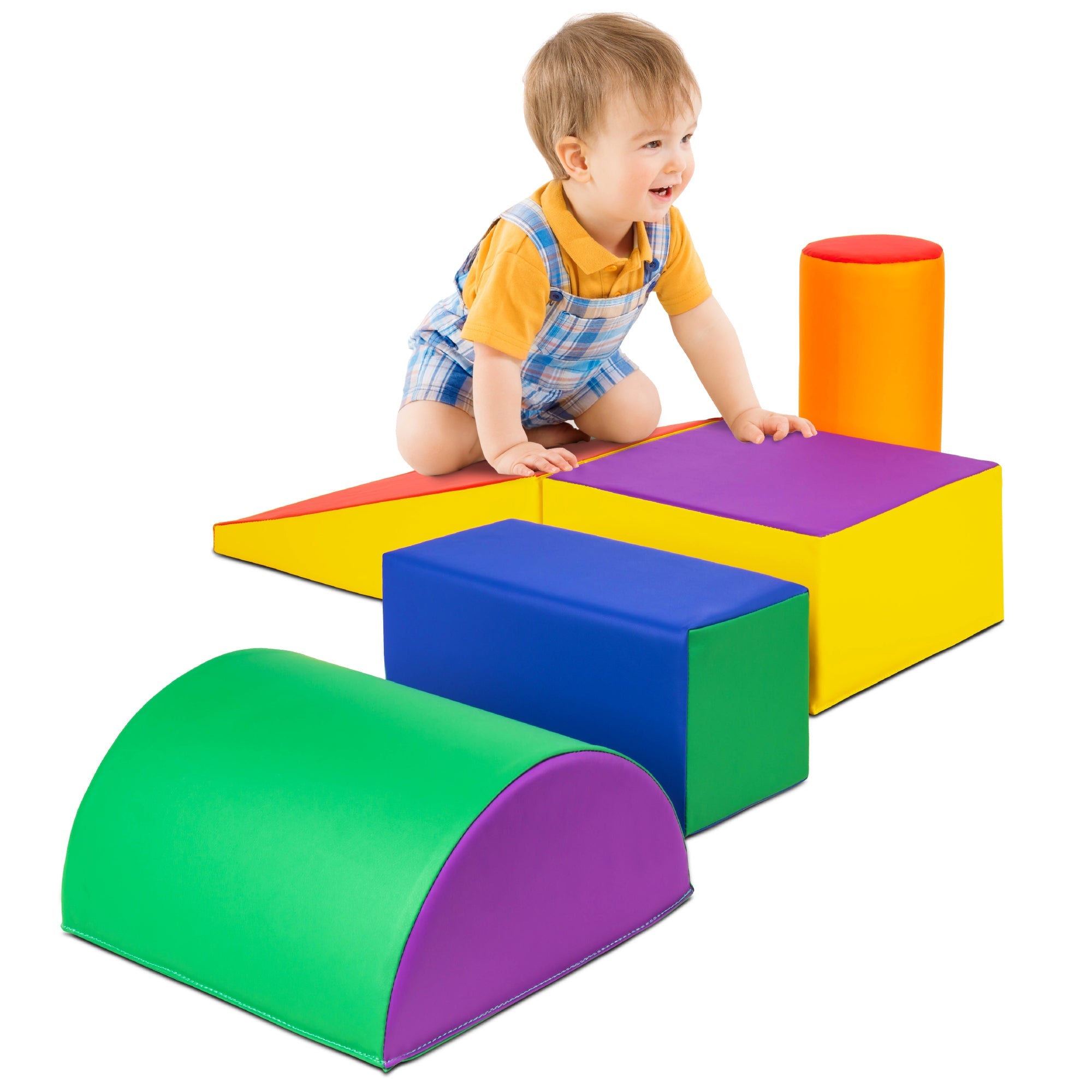 5-Piece Kids Climb & Crawl Soft Foam Shapes Structure Playset - Multicolor