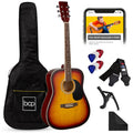 41in Acoustic Guitar Starter Kit w/ Digital Tuner, Padded Case, Picks, Strap - Sunburst