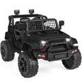 12V Kids Ride-On Truck Car w/ Parent Remote Control, Spring Suspension - Black