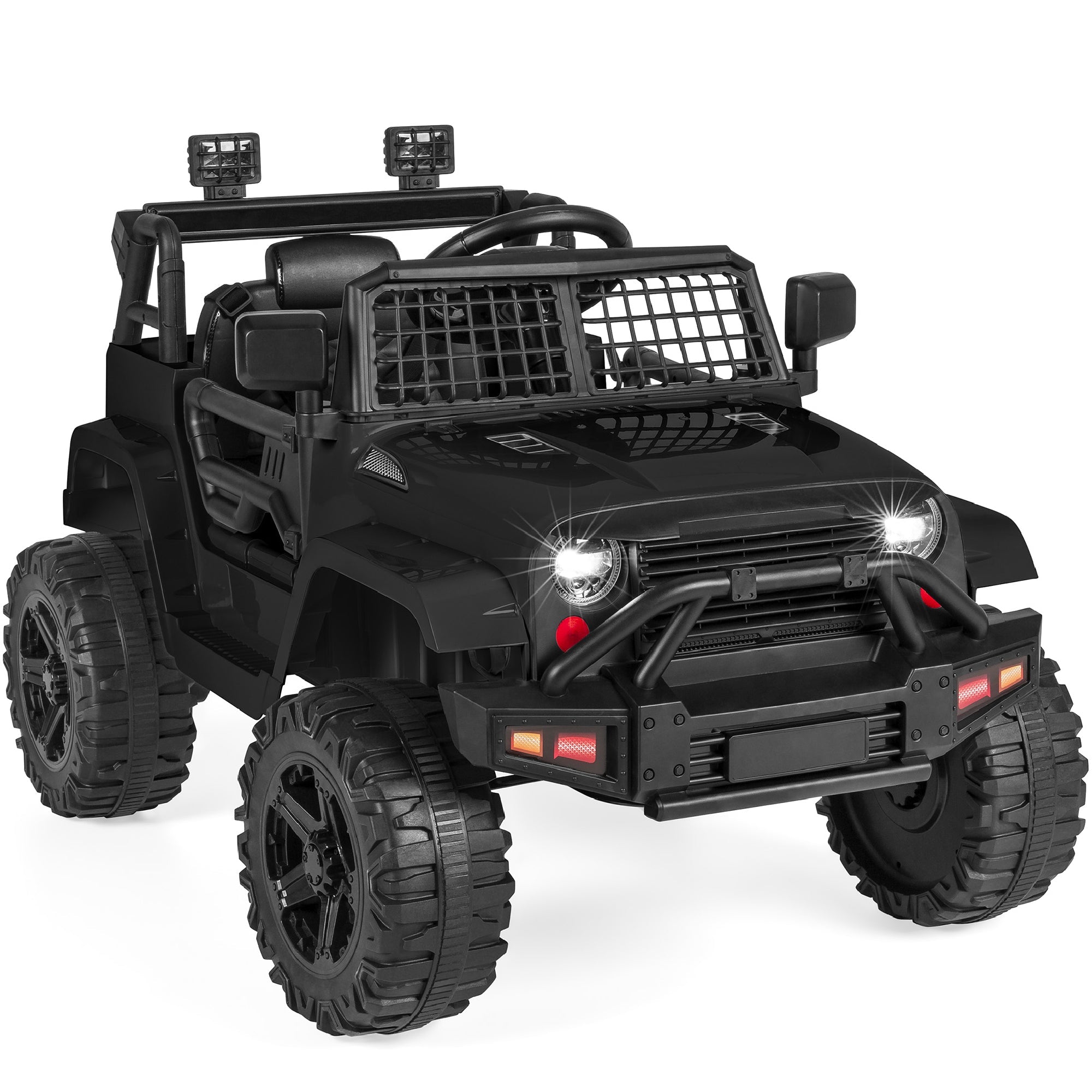 12V Kids Ride-On Truck Car w/ Parent Remote Control, Spring Suspension - Black