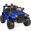 12V Kids Ride-On Truck Car w/ Parent Remote Control, Spring Suspension - Blue