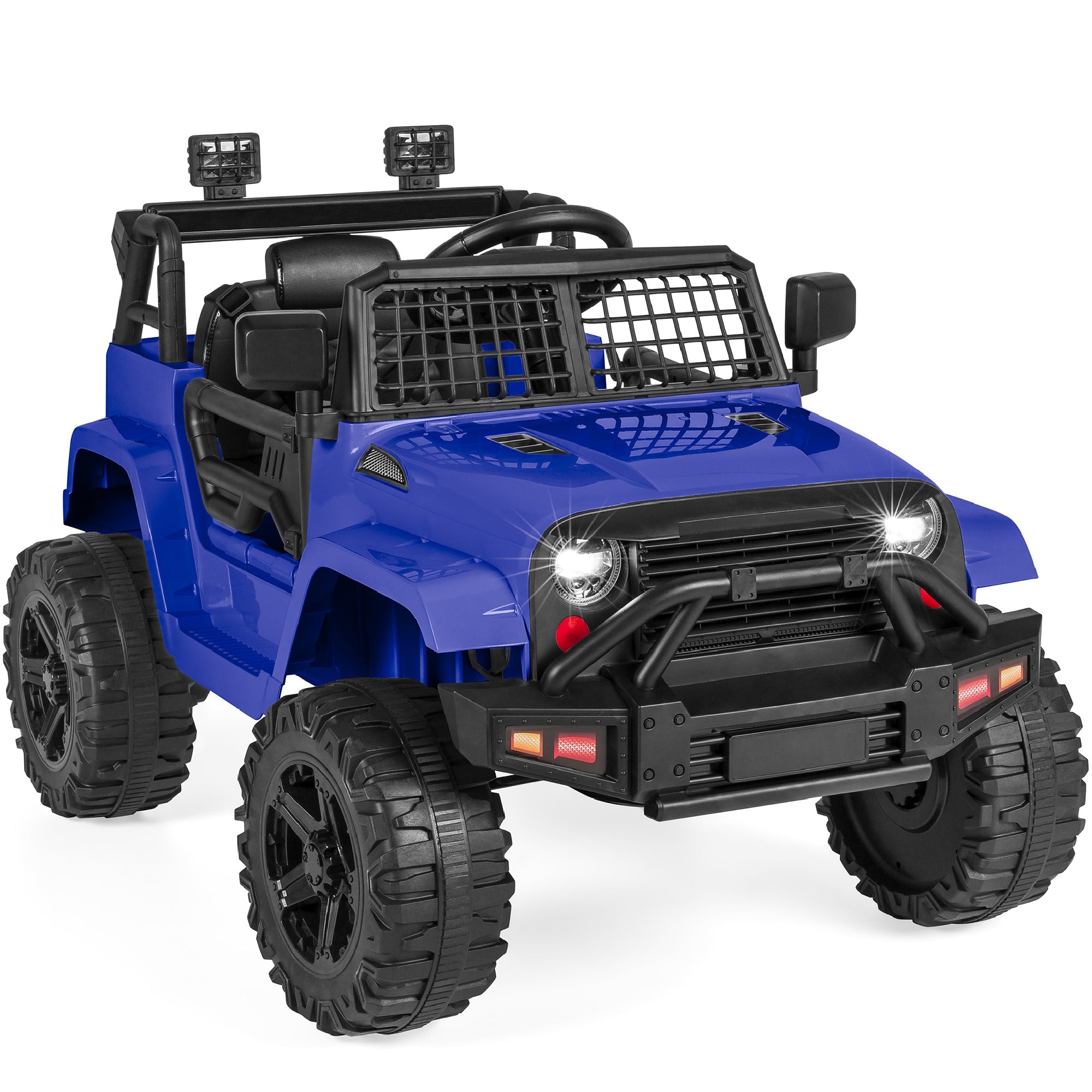 12V Kids Ride-On Truck Car w/ Parent Remote Control, Spring Suspension - Blue