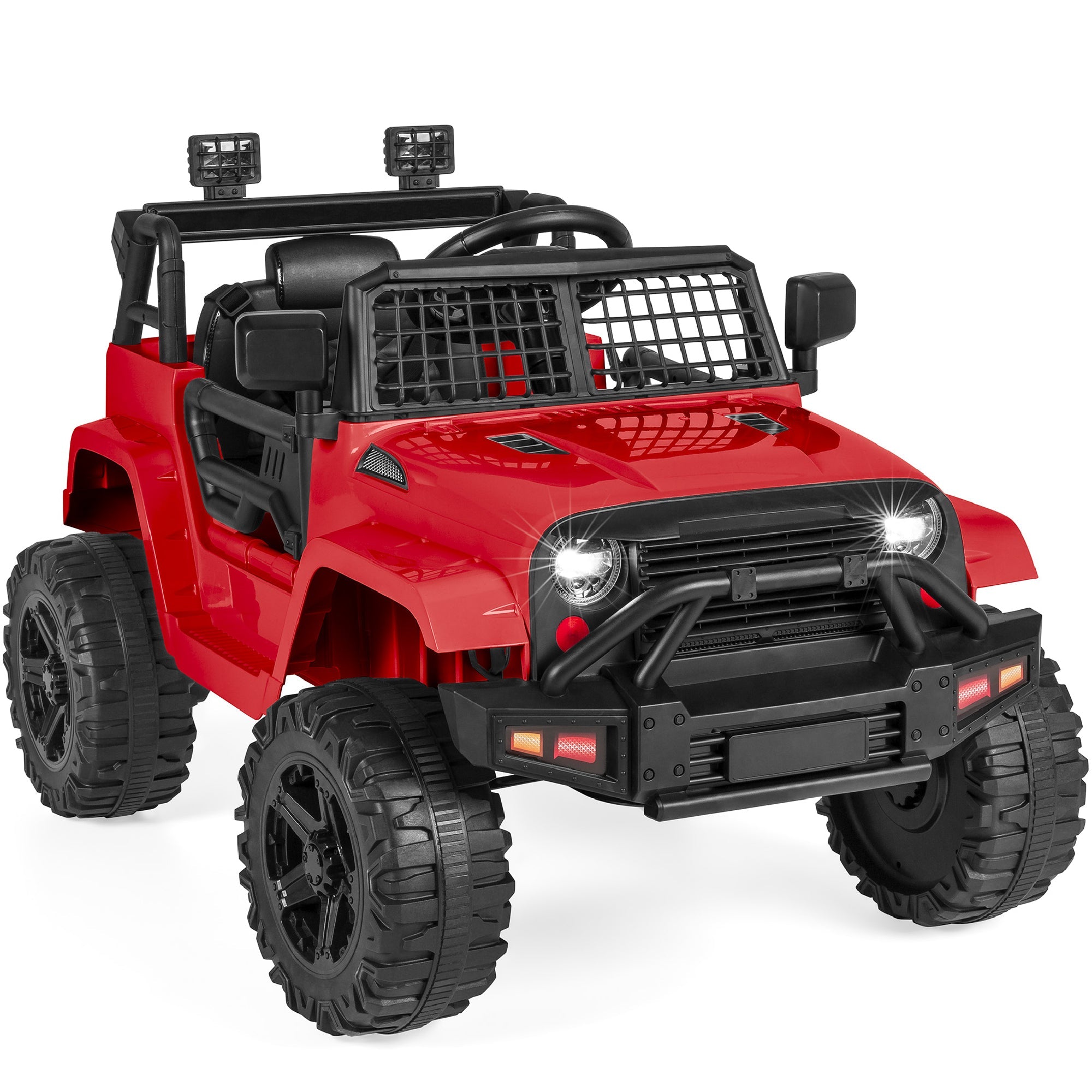 12V Kids Ride-On Truck Car w/ Parent Remote Control, Spring Suspension - Red
