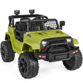 12V Kids Ride-On Truck Car w/ Parent Remote Control, Spring Suspension - Green