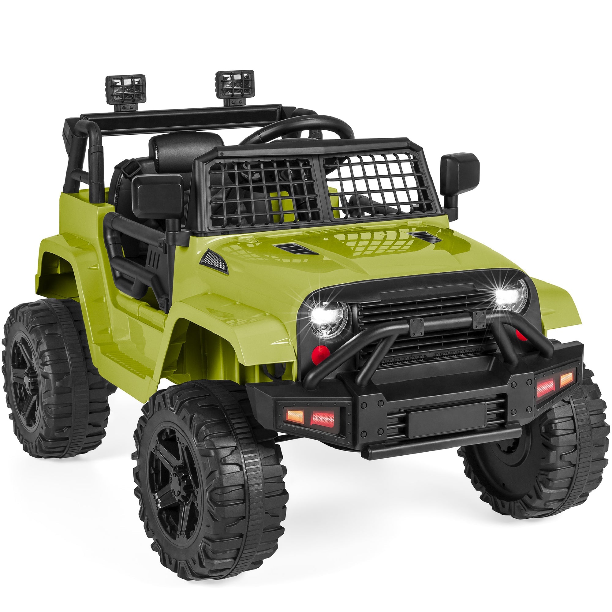 12V Kids Ride-On Truck Car w/ Parent Remote Control, Spring Suspension - Green