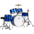 Kids Beginner All Wood Acoustic Drum Kit Starter Set w/ Stool, Drumsticks - Blue