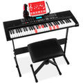 61-Key Beginners Electronic Keyboard Piano Set w/ Lighted Keys, Headphones - Black