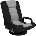 Gaming Floor Chair w/ 360-Degree Swivel, Armrest, Adjustable Backrest - Black/Gray