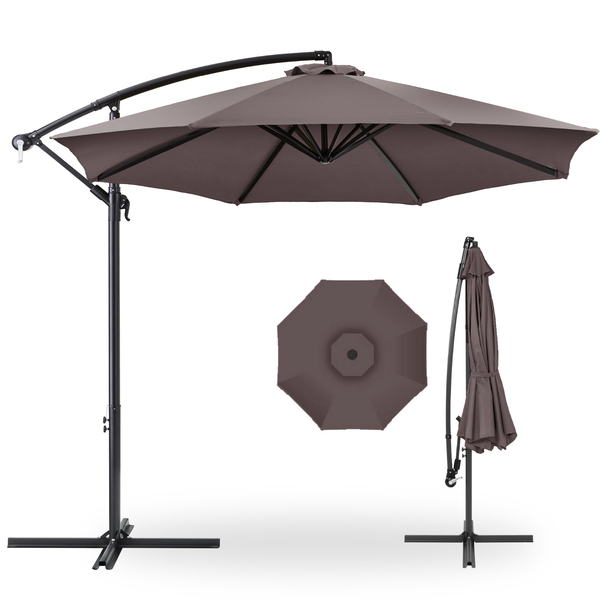 Offset Hanging Patio Umbrella - 10ft - Deep Taupe