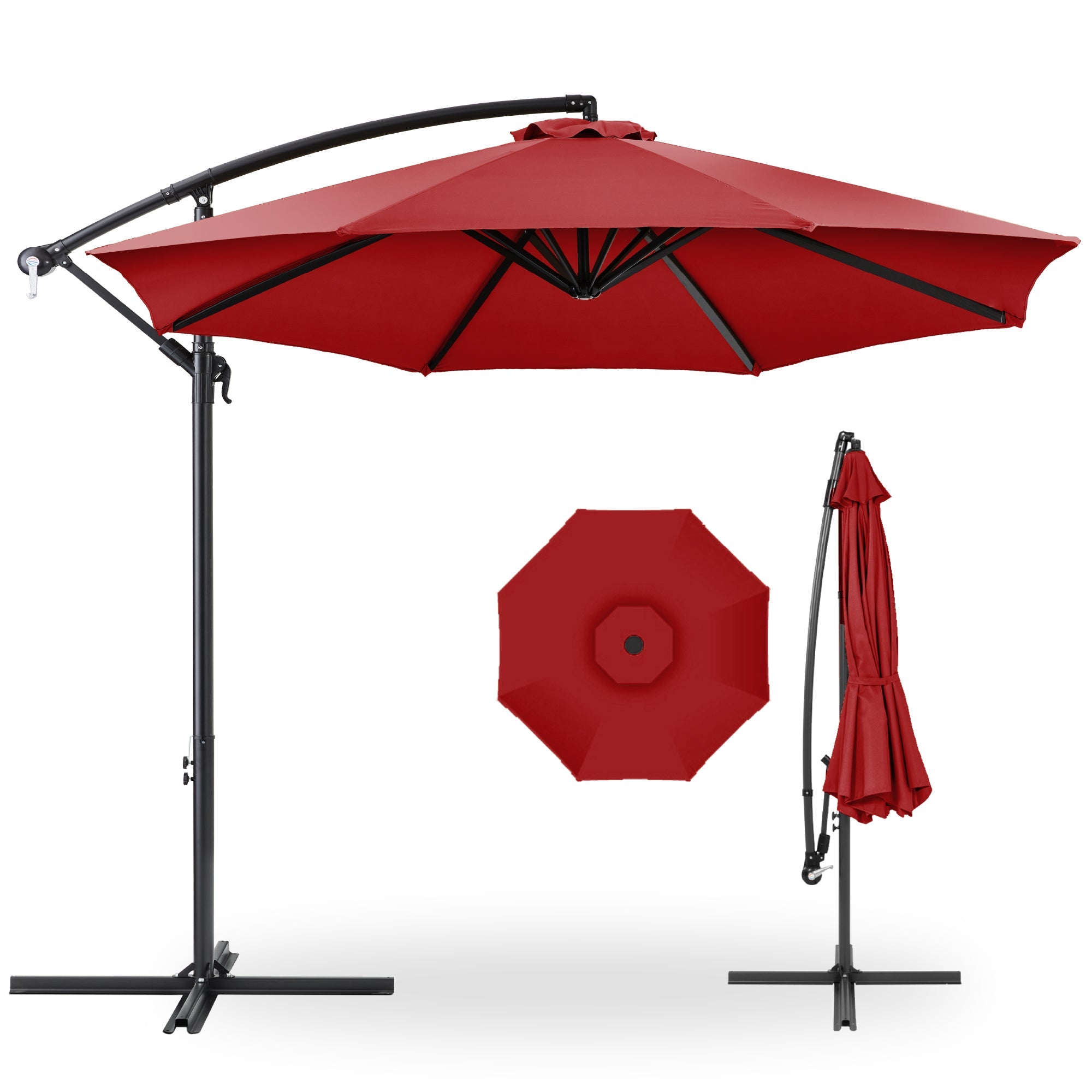 Offset Hanging Patio Umbrella - 10ft - Red