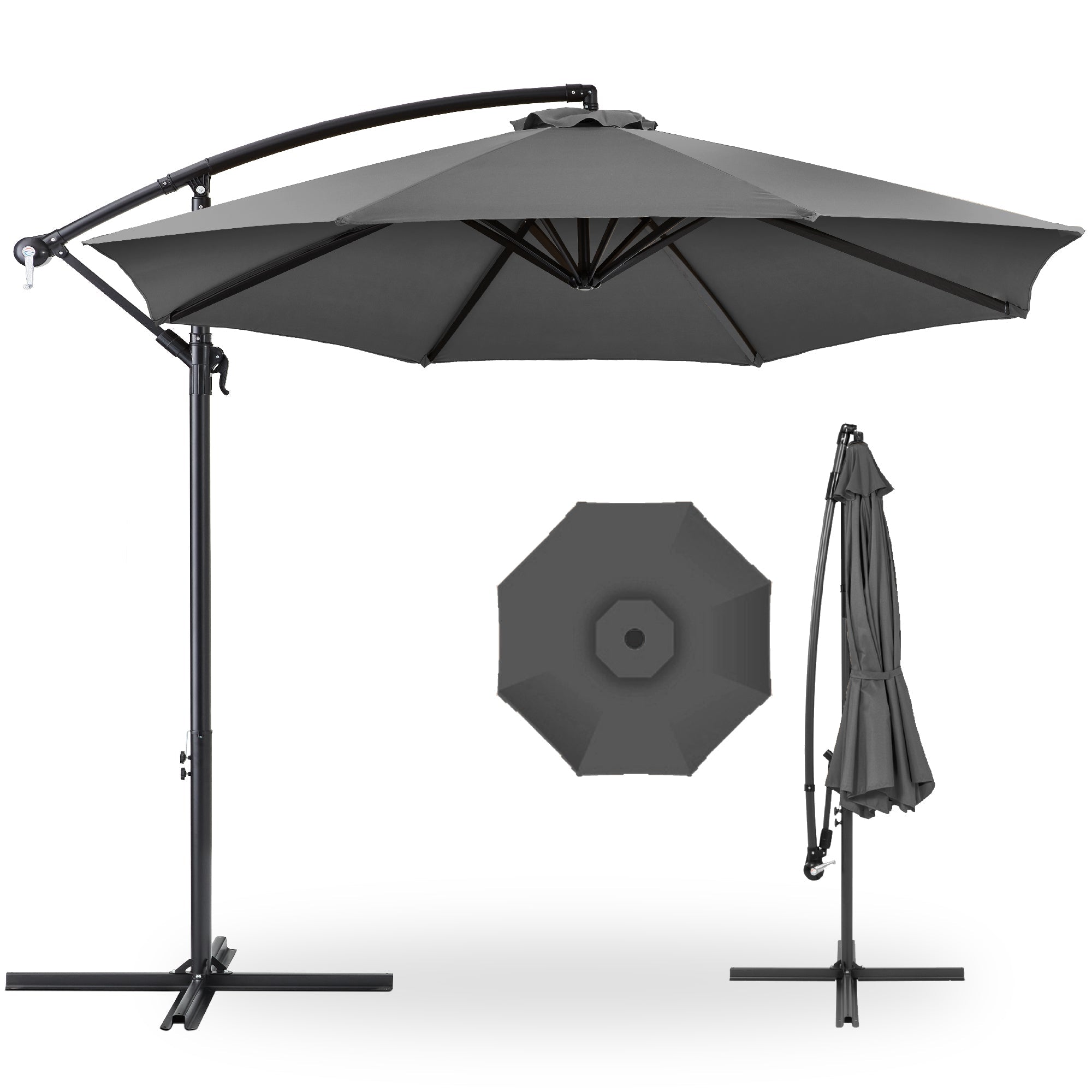 Offset Hanging Patio Umbrella - 10ft - Gray