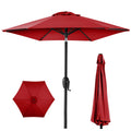 Outdoor Market Patio Umbrella w/ Push Button Tilt, Crank Lift - 7.5ft - Red