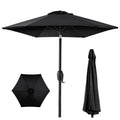 Outdoor Market Patio Umbrella w/ Push Button Tilt, Crank Lift - 7.5ft - Black