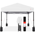 One-Person Setup Instant Pop Up Canopy w/ Case, 4 Weight Bags - 10x10ft - White