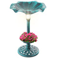 Solar Lighted Bird Bath w/ Planter