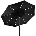 Solar LED Lighted Patio Umbrella w/ Tilt Adjustment, UV-Resistant - 10ft - Black