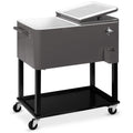Portable Rolling Cooler Cart w/ Bottle Opener, Catch Tray - 80qt - Gray