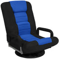 Gaming Floor Chair w/ 360-Degree Swivel, Armrest, Adjustable Backrest - Black/Blue