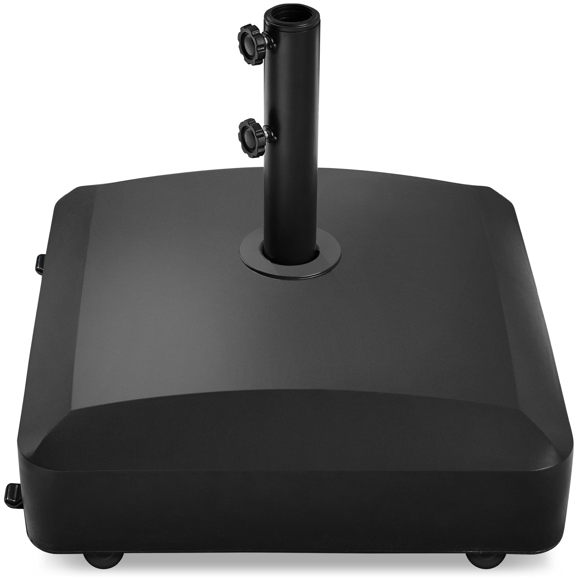 Fillable Mobile Umbrella Base Stand w/ 4 Wheels, 2 Locks, 123lb Capacity - Black