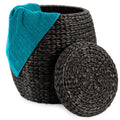 Multipurpose Hyacinth Storage Tote Basket - Black