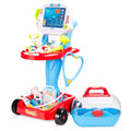 Play Doctor Kit for Kids, Boys & Girls with 17 Accessories, Mobile Cart - Blue
