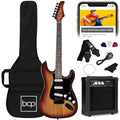 Beginner Electric Guitar Kit w/ Case, 10W Amp, Tremolo Bar - 39in - Bourbon