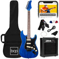 Beginner Electric Guitar Kit w/ Case, 10W Amp, Tremolo Bar - 39in - Midnight Blue