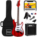 Beginner Electric Guitar Kit w/ Case, 10W Amp, Tremolo Bar - 39in - Cherry Red