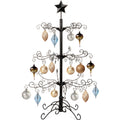 Wrought Iron Christmas Tree Ornament Display w/ Easy Assembly, Stand - 3ft - Black