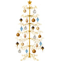 Wrought Iron Christmas Tree Ornament Display w/ Easy Assembly, Stand - 6ft - Gold