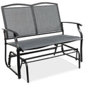 2-Person Patio Loveseat Swing Glider, Bench Rocker w/ Armrests - Gray