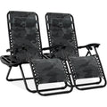 Set of 2 Adjustable Zero Gravity Patio Chair Recliners w/ Cup Holders - Camouflage