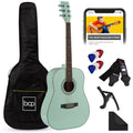 41in Acoustic Guitar Starter Kit w/ Digital Tuner, Padded Case, Picks, Strap - Socal Green
