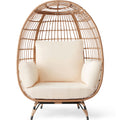 Wicker Egg Chair Oversized Indoor Outdoor Patio Lounger - Ivory